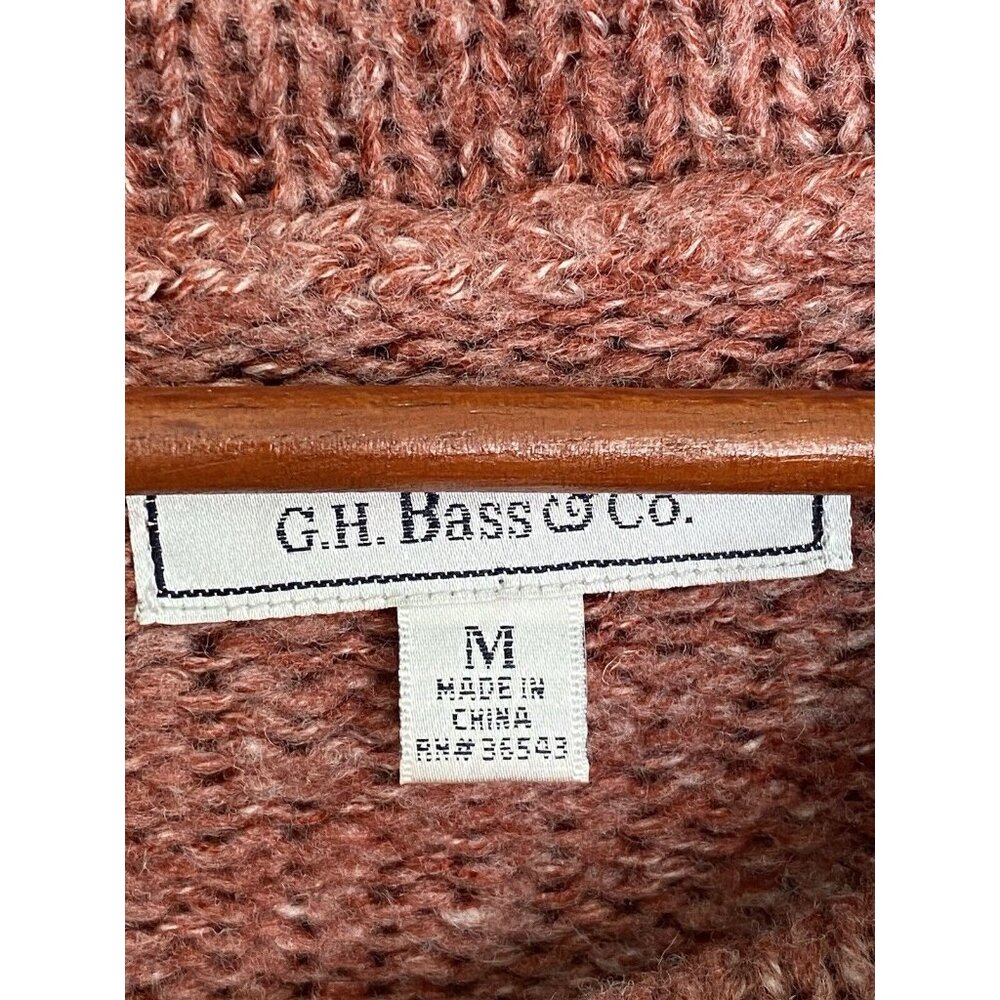 G H Bass & Co. Coral Salman Color Women's M Mock Neck Pullover Sweater Acrylic - Picture 4 of 5